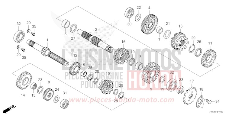 GETRIEBE von MSX GROM A FORCE SILVER METALLIC (NH411) von 2021